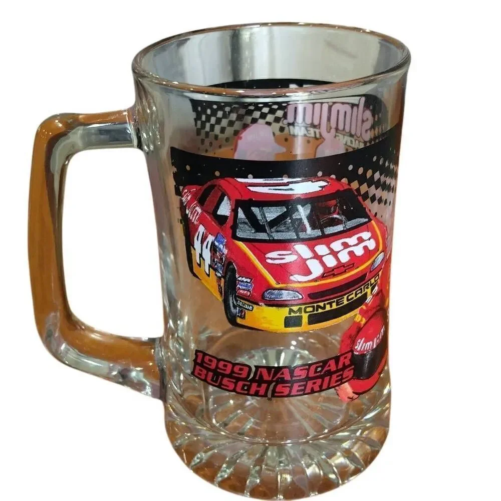 Vintage Rare Slim 1999 NASCAR BUSCH SERIES Jim Racing Team Beer Mug 24oz Heavy D